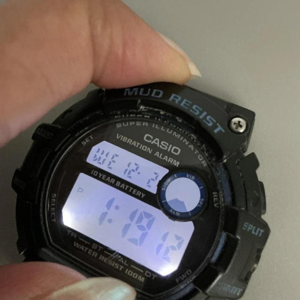 Casio TRT-110H Mens Watch 48mm Digital Black Mud Resist Vibration Alarm 100M WR